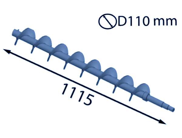 1115x110 mm Small spiral shaft (left-handed) for Eschlböck ®