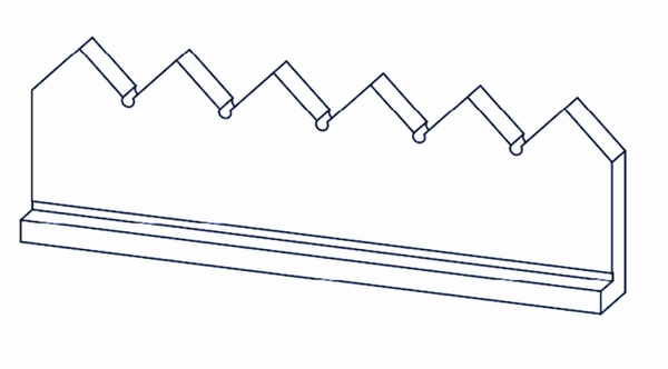 389x128x43/23 mm Counterknife support for Vecoplan VAZ 2500