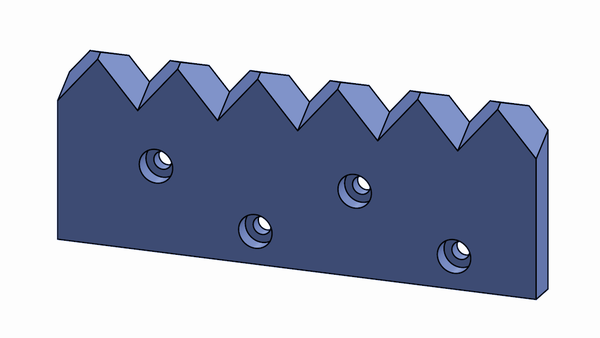 455x180x30 mm Counter knife for Vecoplan ® Left