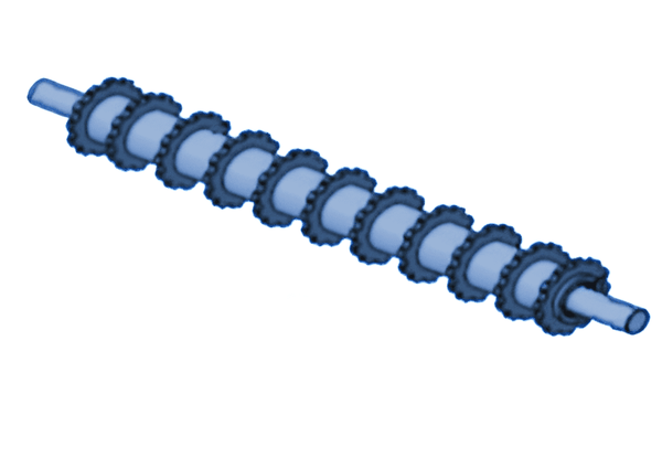 Conveyor axle and pipe with gears + bonfix for Eschlböck ®