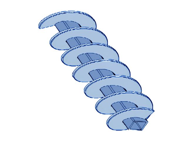 Passive worm for conveyor belt for Heizohack ®