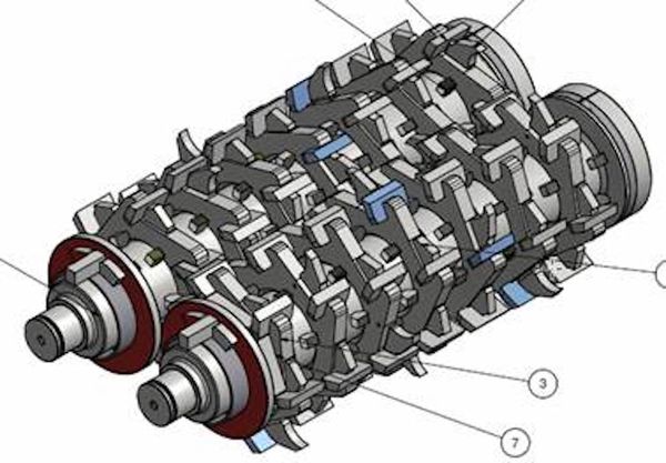 Twin shaft cutting unit set for Lindner Urraco ® D75